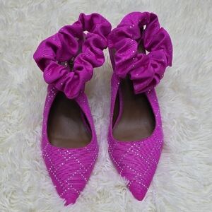 Kurt Geiger Pink Heels with Ruffle Detail